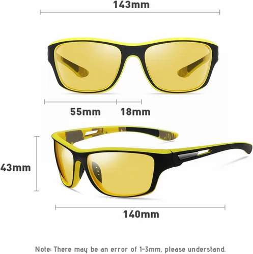 Miniatura 6 de willochra Gafas de sol polarizadas deportivas de visión nocturna para hombres y mujeres, lentes de sol de aumento de lente completa, lectores