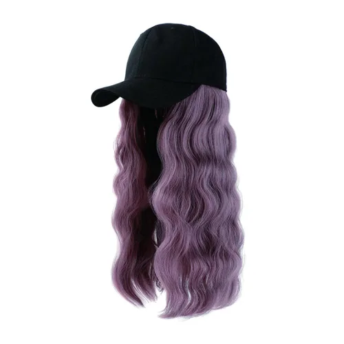 Miniatura 14 de Onepiece - Gorra de béisbol con extensión de cabello, 21 pulgadas, cabello ondulado largo, peluca sintética con pelo para mujeres y niñas Rizos