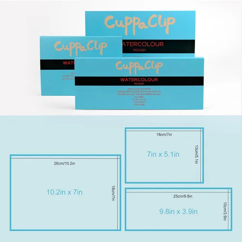 Miniatura 3 de CuppaClip Bloque de Papel de Acuarela de Algodón Puro Libreta de Papel de Arte 300GSM(140LB) Libre de Ácido 20 Hojas Suministros de Arte de Acuarela
