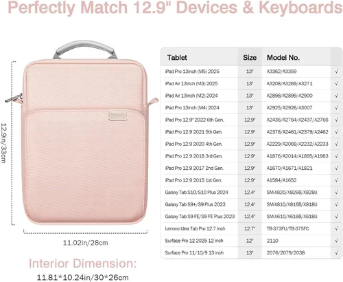 Miniatura 2 de MoKo Funda para tablet de 13 pulgadas, compatible con iPad Pro M5 de 13 pulgadas y Air M4/M3, iPad Pro 12.9 M2 y M1, Surface Laptop Go 12.4, Galaxy