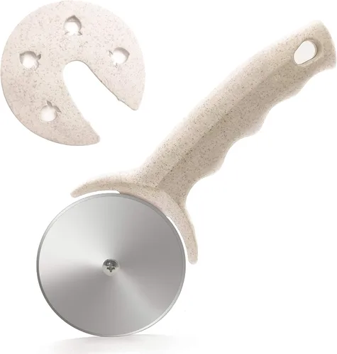 Rueda cortadora de pizza, cortador de pizza de acero inoxidable con tapa, cortador de pizza súper afilado, apto para lavavajillas, rueda de pizza