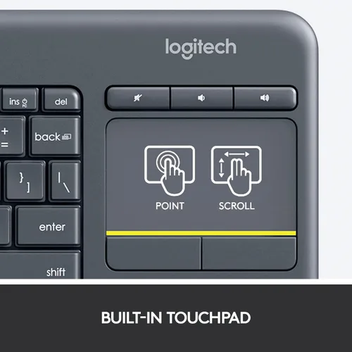 Miniatura 11 de Logitech K400 920-007119 Plus teclado táctil inalámbrico para TV conectado a computadora