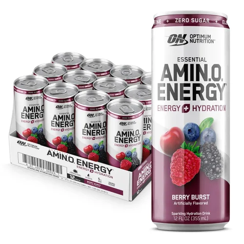 Miniatura 26 de Optimum Nutrition Amino Energy - Bebida de hidratación espumosa, electrolitos, cafeína, aminoácidos, BCAAs, sin azúcar, limonada de mango y piña, 12