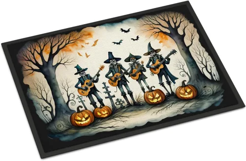 Miniatura 60 de Caroline's Treasures DAC2223MAT - Felpudo espeluznante de Halloween con gato negro de 18 x 27 pulgadas, tapete para puerta delantera