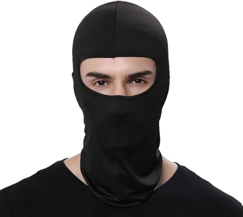 Miniatura 3 de Paquete de 5 mascarillas faciales de esquí negras para hombre, pasamontañas a prueba de polvo para equitación al aire libre, pesca y sombreros