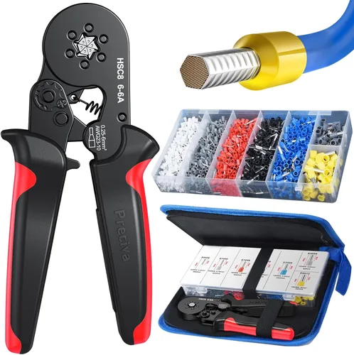 Miniatura 8 de Kit de herramientas de crimpado de ferrules Preciva con 1900 piezas de conectores de alambre, kit de crimpado de terminales de alambre de trinquete