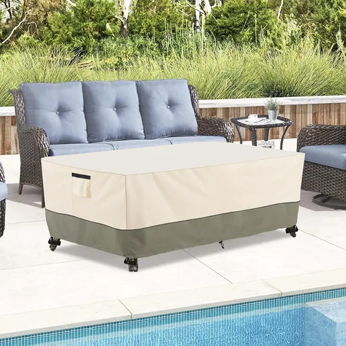 Miniatura 4 de Bitubi Funda para Mesa de Patio Rectangular/Ovalada de 60 Pulgadas, Funda para Mesa de Comedor Exterior Resistente e Impermeable para Invierno