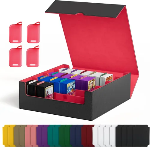 Miniatura 9 de Caja de almacenamiento de cartas UAONO para cartas de intercambio, estuche de cubierta de cartas PU de 1800+ para Commander, soporte de cartas