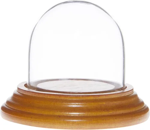 Miniatura 7 de Plymor 1.875" x 1.875" Mini cristal Display Dome Cloche (base de chapa de caoba oscura)