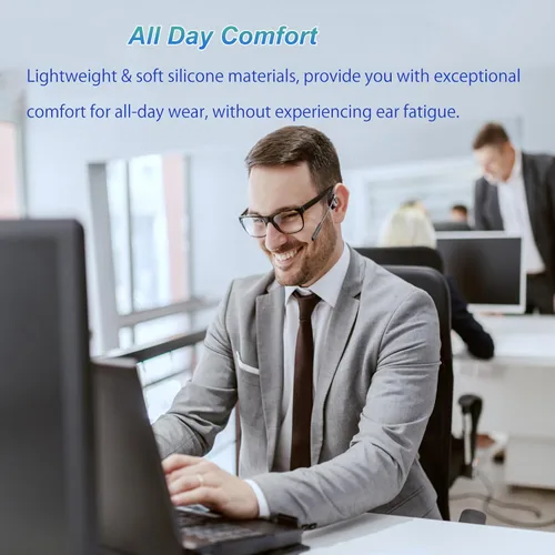 Miniatura 2 de Auriculares de conducción ósea de oído abierto con micrófono, auriculares Bluetooth impermeables de conducción ósea, juego de auriculares Set negro