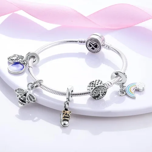 Miniatura 4 de Parmuz Charm Bracelet For Woman 925 Sterling Silver Basic heart clasp Iconic Moments Snake Chain Bracelet Gift for Teen Girls Men Mother Daughter