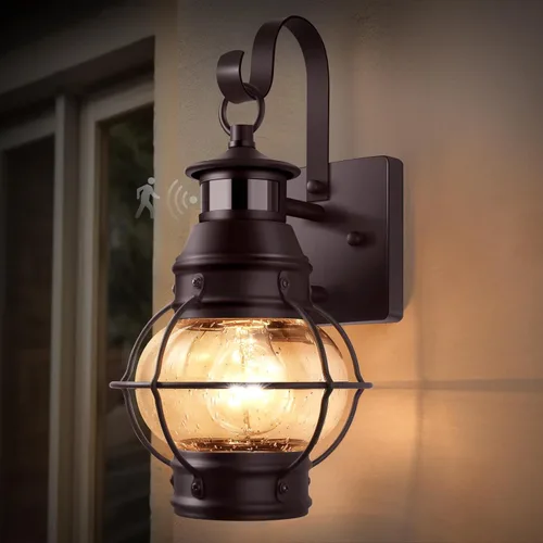 Miniatura 11 de Lamomo Luz Exterior Negra, Luces de Porche Frontal Exterior para Casa, Luces con Sensor de Movimiento del Atardecer al Amanecer, Linterna