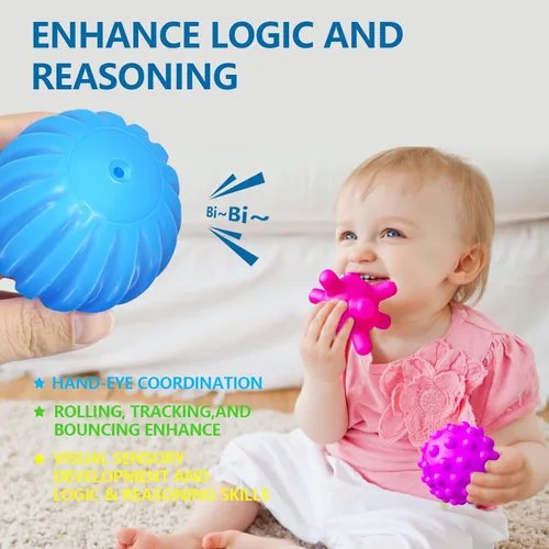 Miniatura 2 de Pelotas sensoriales para bebés y niños, juguetes Montessori suaves para bebés de 6 a 12 meses, juguetes sensoriales para bebés y niños pequeños