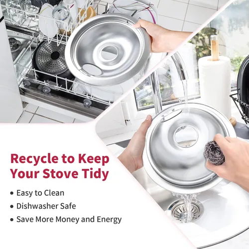 Miniatura 6 de 316048413 y 316048414 bandejas de goteo del quemador de estufa para estufa eléctrica - Ajuste perfecto para cocina eléctrica Frigidaire Kenmore