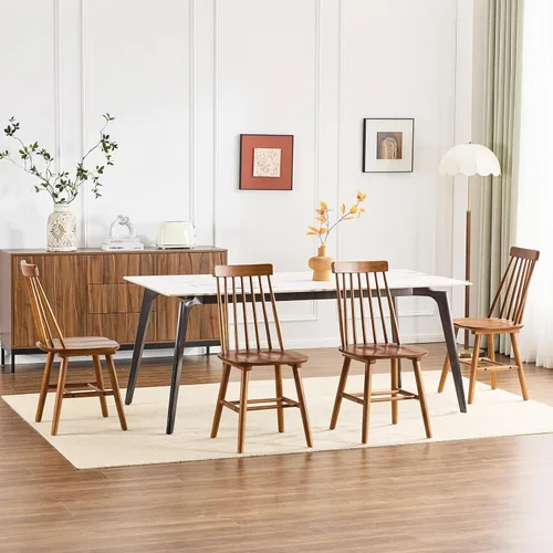 Miniatura 16 de Juego de 2 sillas de comedor negras, juego de 2 sillas de comedor de madera, sillas de comedor de madera, husillo lateral de granja, sillas Windsor