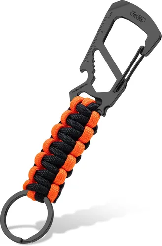 Miniatura 14 de KeyUnity KC00 Llavero de mosquetón de paracord, cordón de paracaídas 550 Multiherramienta para exteriores, mochilas, hombres y mujeres
