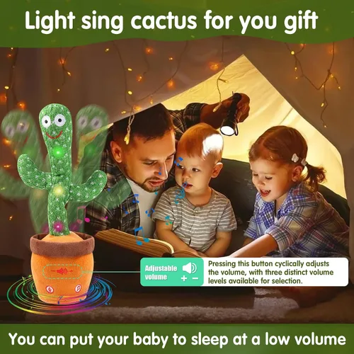 Miniatura 7 de MIAODAM - Cactus bailarín con volumen ajustable, juguete de cactus que habla, emite luces brillantes y coloridas, repite lo que dices, canta 120
