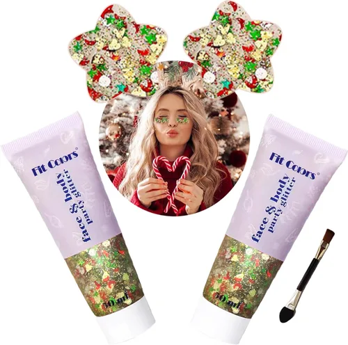 Miniatura 52 de Gel con purpurina para el cuerpo y la cara: Accesorios para conciertos de cantantes, disco, festival, rave, maquillaje con purpurina facial, 150 ml