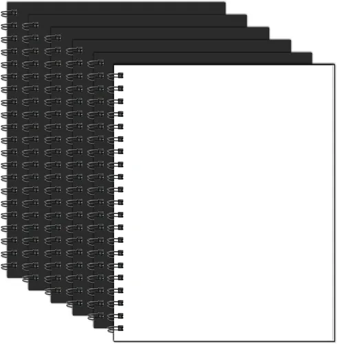 Miniatura 9 de Cuaderno de espiral rayado tamaño A4, diario grande de 8.5 x 11 pulgadas, paquete de 6 cuadernos de tapa dura de 0.276 in, 160 páginas, papel grueso
