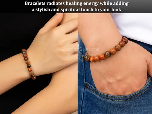 Miniatura 623 de Amazing Gemstone Pulsera de cristal para mujeres y hombres, pulsera de cristal curativo de protección, pulsera elástica con cuentas de piedras