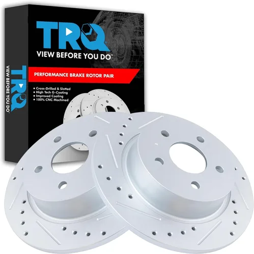 Miniatura 26 de TRQ Juego de rotores de freno de rendimiento trasero con revestimiento G premium compatible con Mazda 6 2014-2021
