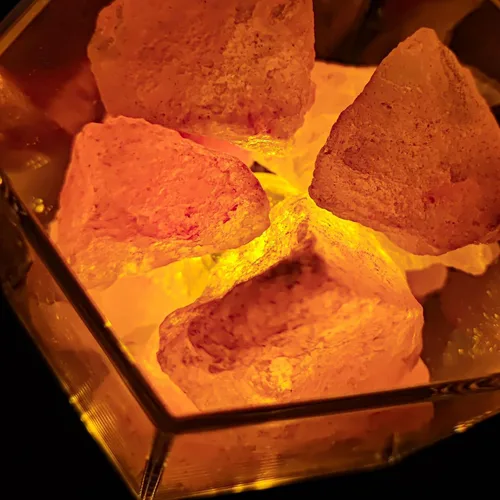 Miniatura 3 de Lámpara de sal de rosa natural para luz cálida y acogedora, perfecta como regalo o decoración del hogar