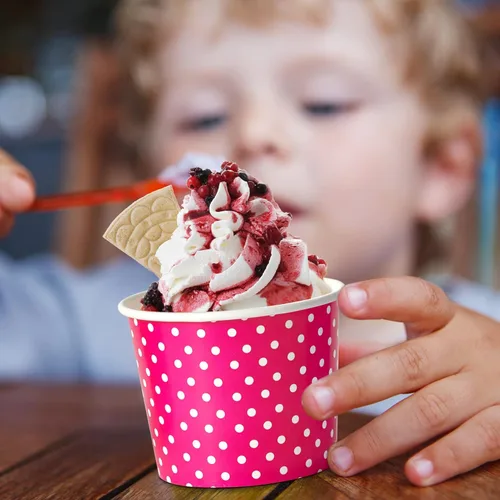 Miniatura 7 de LITOPAK Paquete de 150 tazas de helado de 8 onzas, vasos desechables de postre para alimentos fríos o calientes, cuencos de postre de papel