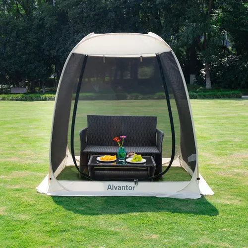 Alvantor Tienda de campaña desplegable para casa, cenador instantáneo al aire libre con mosquitera y protección solar UPF 50+, refugio portátil para