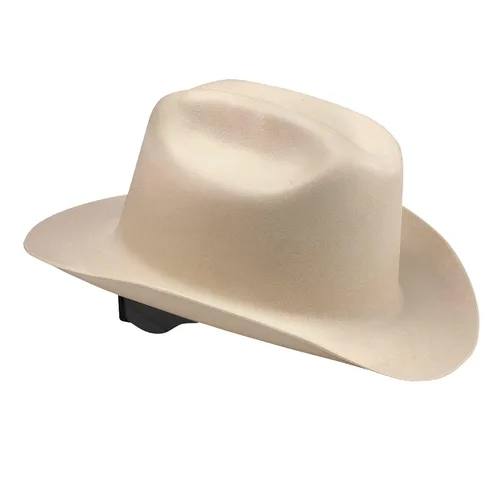 Jackson Safety Western Outlaw - Gorro de seguridad con suspensión de trinquete de 4 puntos estilo sombrero de vaquero HDPE bronceado caja de 4 19502