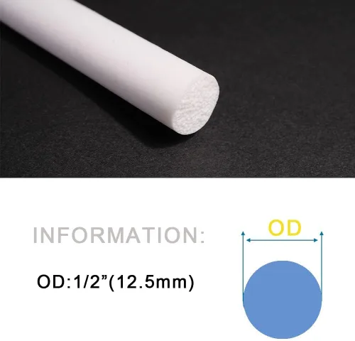 Ququyi Tira de espuma de silicona, (1/2 pulgada de diámetro) tira de sellado de ventanas insonorizada, redonda, 8.2 pies.