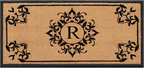 Miniatura 49 de A1HC - Tapete de puerta con monograma de fibra de coco natural para puerta delantera, 24 x 48, felpudo duradero tratado anti-desprendimiento