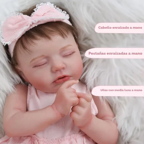 Miniatura 2 de Muñecas Reborn – Muñeca de bebé recién nacida realista de 20 pulgadas, cuerpo de tela hecha a mano, con peso suave, juego de regalo pintado avanzado
