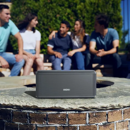 Miniatura 8 de DOSS SoundBox Touch - Altavoz inalámbrico Bluetooth con sonido HD de 12W y graves profundos, resistente al agua IPX5, 20 horas de reproducción, Gris