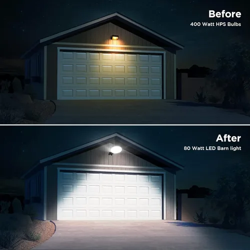 Miniatura 2 de deerdance Luz LED de Granero, Iluminación Exterior del Atardecer al Amanecer con 80W 10000LM 5000K Luz de Día, Luz de Área y Calle Impermeable IP65