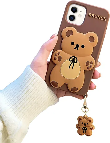 Funda de silicona suave Kawaii para iPhone 11, diseño de dibujos animados 3D, personaje de animal, para niñas, mujeres, adolescentes, a prueba de