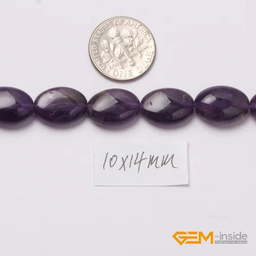 Miniatura 4 de GEM-Inside - Cuentas ovaladas naturales de 0.394 x 0.551 in amatista, piedras preciosas de cristal sueltas para curación de joyas, adultos 15
