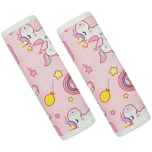 Miniatura 10 de Funda para correa de bebé para niños, 2 fundas para cinturón de seguridad de automóvil, protector de almohadilla para el cuello para niños recién
