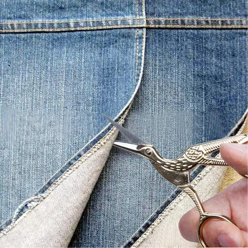 Miniatura 4 de Tijeras de coser con forma de cigüeña vintage, de acero inoxidable, tijeras de costura afiladas para bordado, manualidades, trabajo de arte y uso