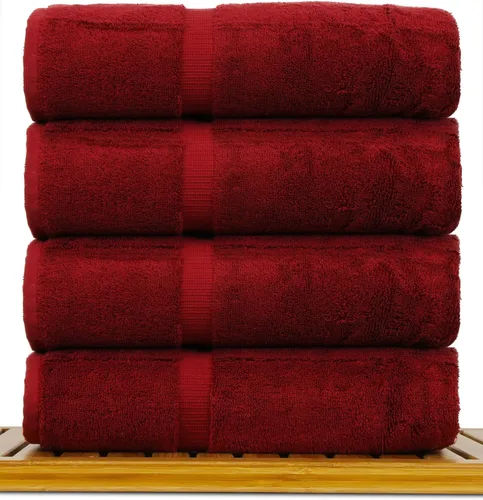 Miniatura 59 de Luxury Hotel & Spa Collection - Toalla ecológica de 100% algodón turco de 27 x 54 pulgadas (27 x 54 onzas), de secado rápido, para baño, borde