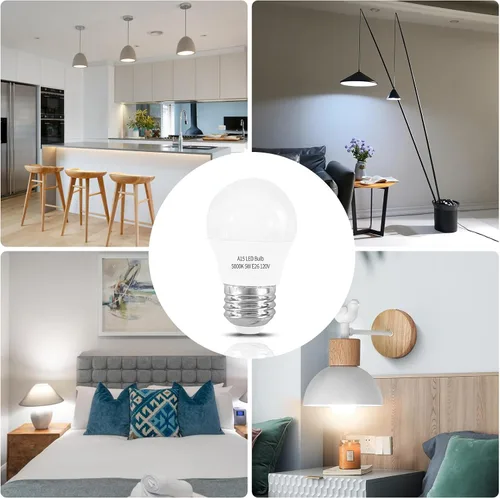 Miniatura 6 de Paquete de 2 bombillas LED para refrigerador, luz blanca diurna, 5000 K, 120 V, 40 W, equivalente a la bombilla para electrodomésticos, A15 5 W