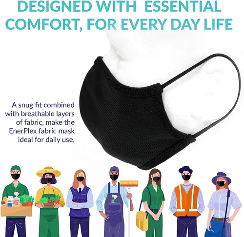 Miniatura 4 de GALAXYLENSE Paquete de 6 mascarillas de algodón lavables para niños, reutilizables, color negro, protección transpirable para el cuidado personal