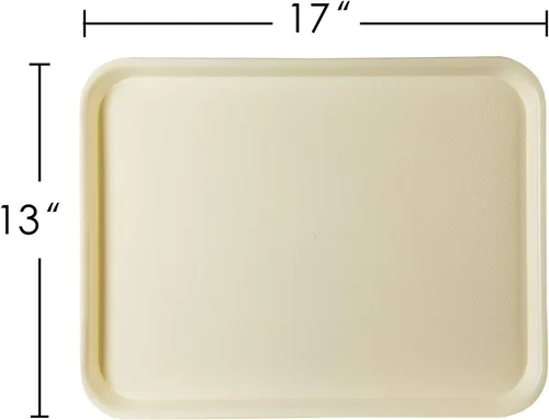 Miniatura 4 de Eslite Bandejas rectangulares de plástico para servir, bandejas de cafetería de comida rápida, 17 x 13 pulgadas, juego de 6 (beige)