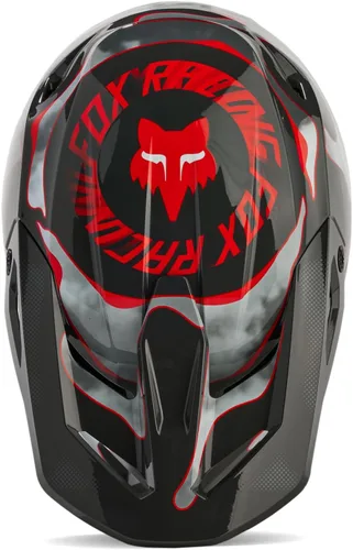 Miniatura 4 de Fox Racing Casco unisex para motocross V1, gris/rojo, talla XXL