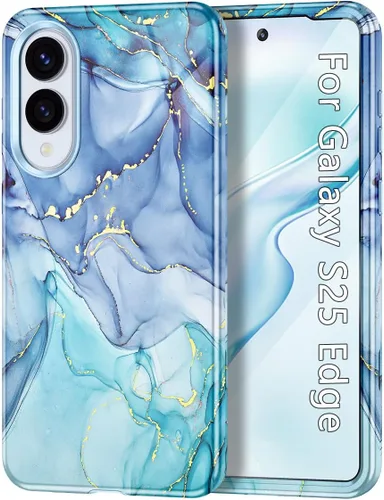 Miniatura 32 de Btscase para Samsung Galaxy S25, [Probado contra caídas de grado militar] Funda protectora de diseño de patrón de mármol, resistente, delgada