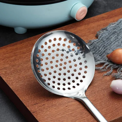 Miniatura 5 de Berglander Skimmer, Colador de acero inoxidable, Espumador de cocina, Cucharas ranuradas, Para cocinar, Cuchara colador, Cocina de metal 5. Plata