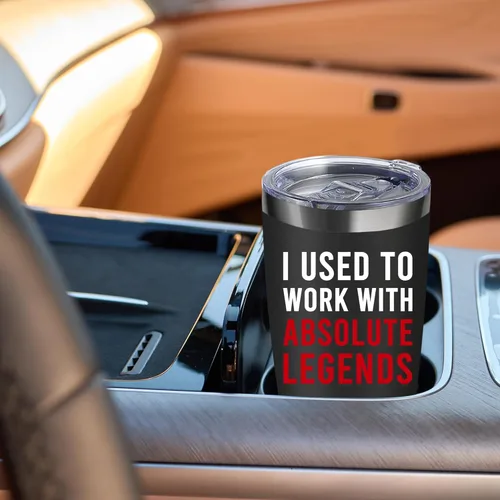 Miniatura 7 de Vaso con texto en inglés "I Used To Work With Legend", taza de café de viaje de acero inoxidable aislada de 20 onzas con tapa y pajita, divertidos