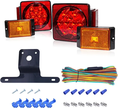 MAXXHAUL 70205 Kit de luces para remolque, 12 V, todo LED, sumergible a la izquierda y derecha impermeable para remolques, lancha, remolque, camión,