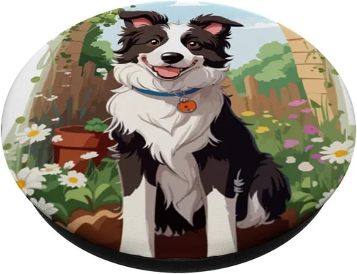 Miniatura 2 de Cute Border Collie Dog PopSockets Standard PopGrip