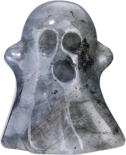 Miniatura 9 de Jovivi Figura decorativa de fantasma de cristal de obsidiana negra de 1.2 pulgadas tallada a mano, piedra curativa Reiki, escultura de estatua