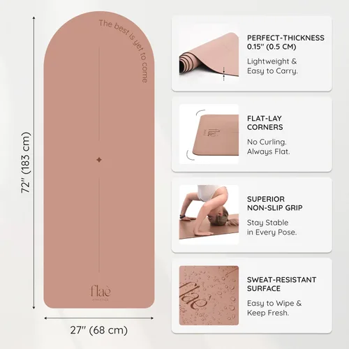 Miniatura 2 de Tapete de Yoga en forma de arco, goma de poliuretano ecológico, tapete de ejercicio antideslizante para Yoga, Pilates, entrenamiento en casa y Rosa
